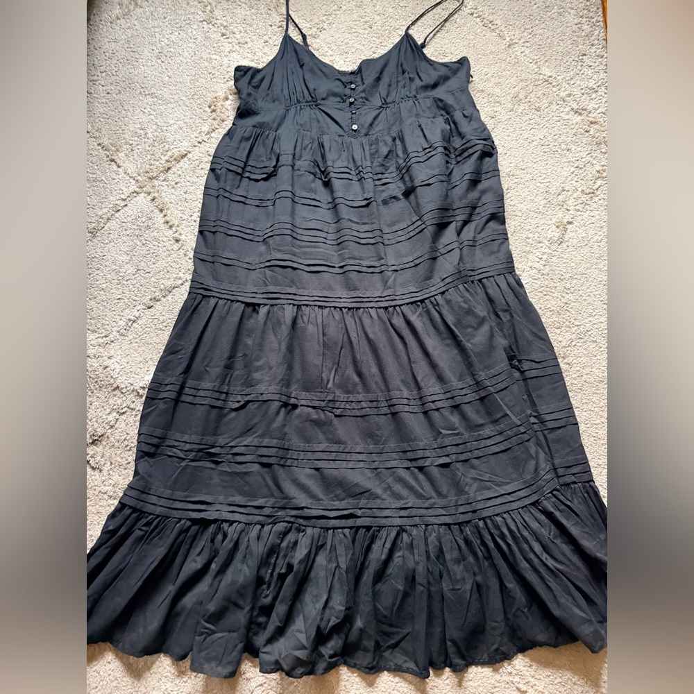 J Crew Black Cotton Tiered Dress - Picture 3 of 6
